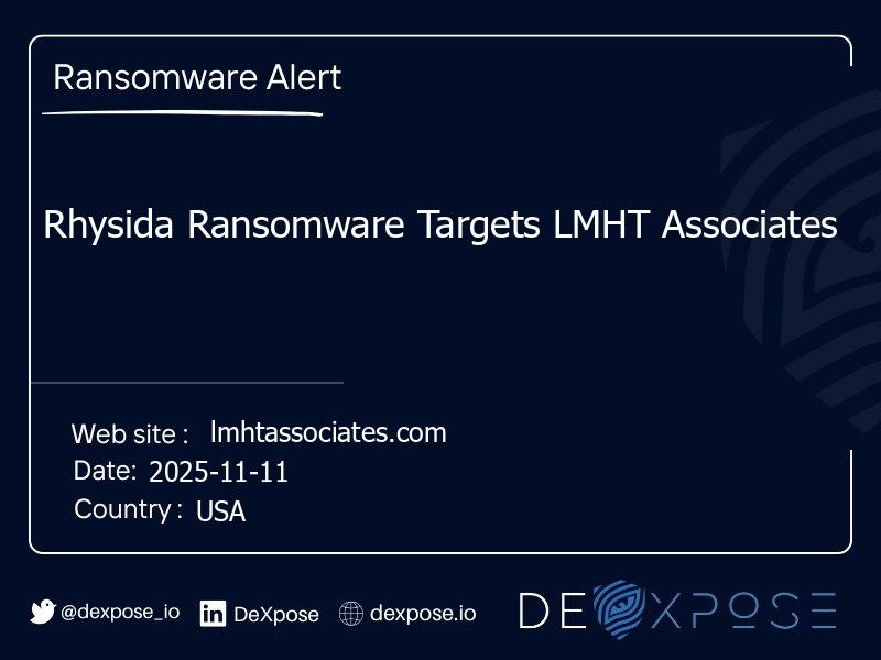 Rhysida Ransomware Targets LMHT Associates