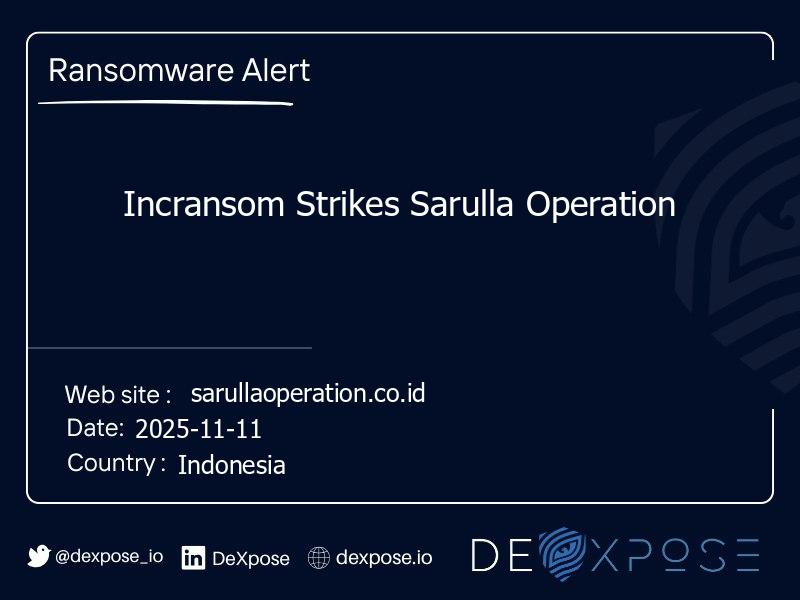 Incransom Strikes Sarulla Operation