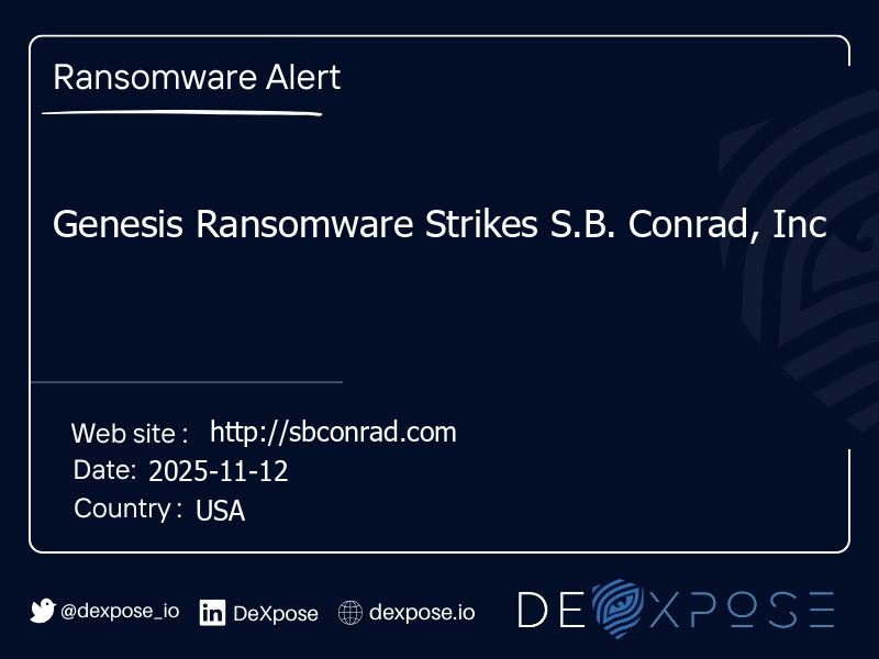 Genesis Ransomware Strikes S.B. Conrad, Inc