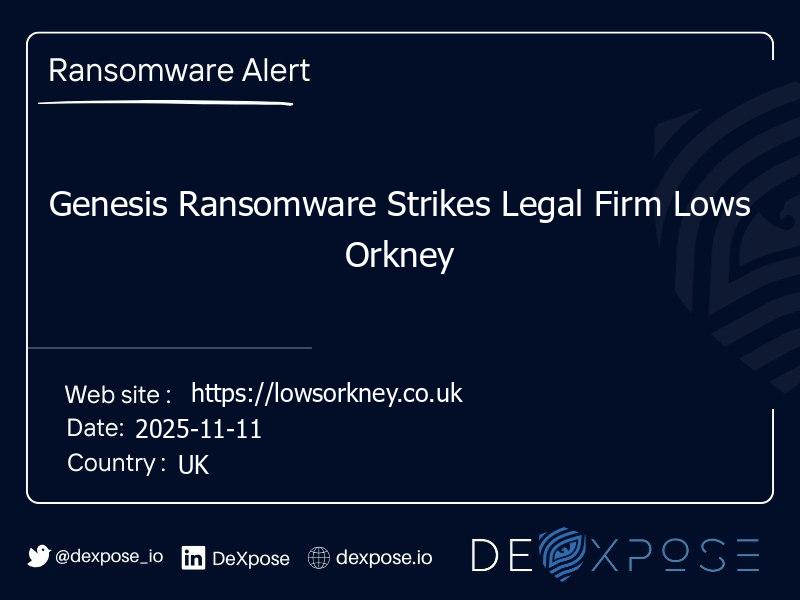 Genesis Ransomware Strikes Legal Firm Lows Orkney