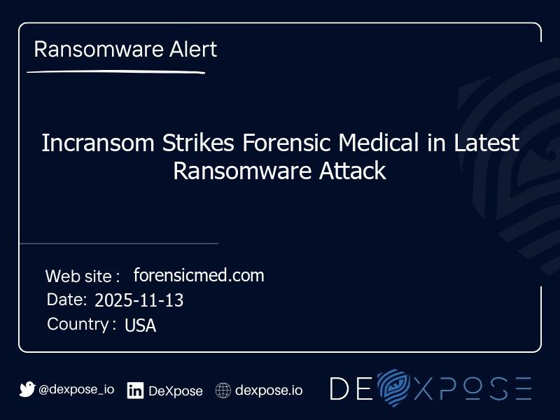 Incransom Strikes Forensic Medical in Latest Ransomware Attack