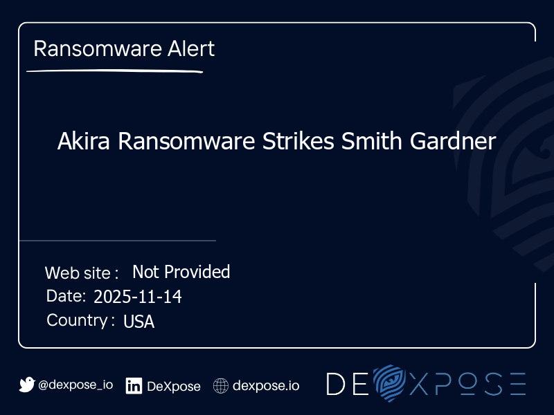 Akira Ransomware Strikes Smith Gardner