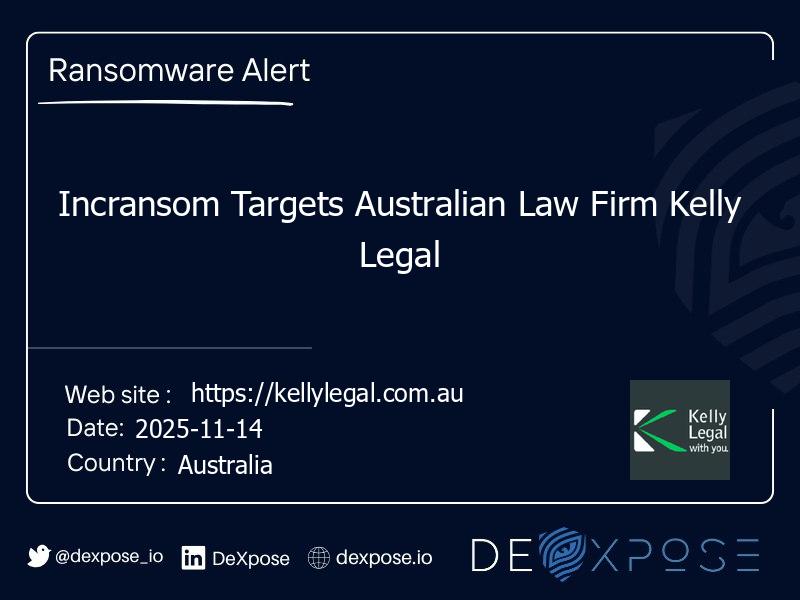 Incransom Targets Australian Law Firm Kelly Legal