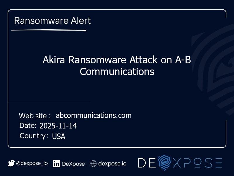 Akira Ransomware Attack on A-B Communications