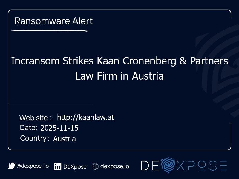 Incransom Strikes Kaan Cronenberg & Partners Law Firm in Austria
