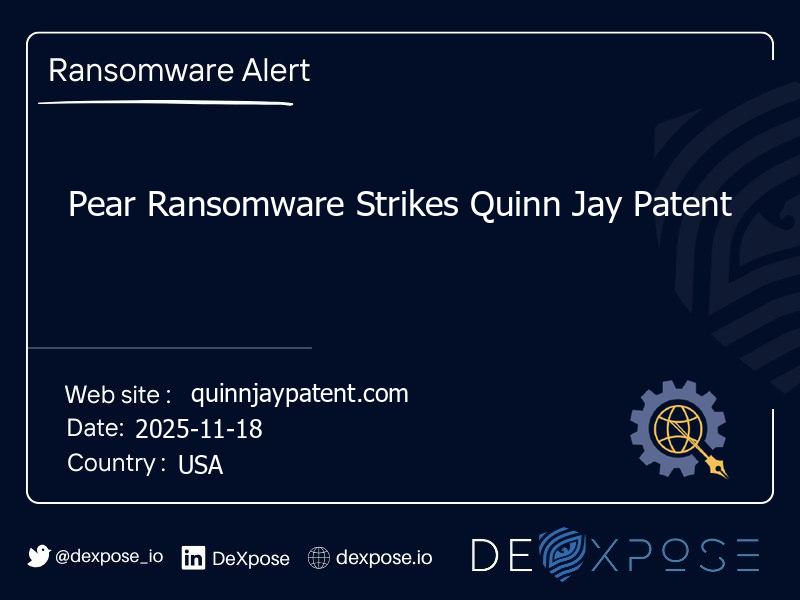 Pear Ransomware Strikes Quinn Jay Patent