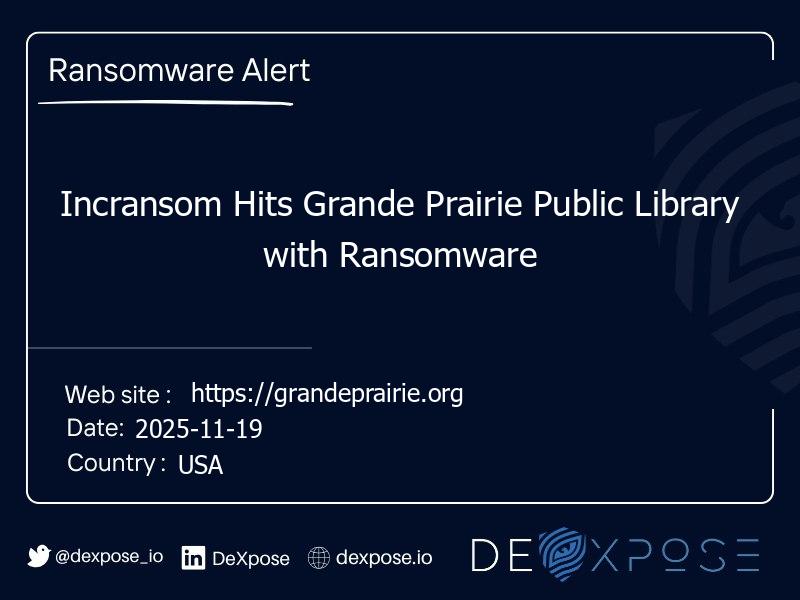 Incransom Hits Grande Prairie Public Library with Ransomware