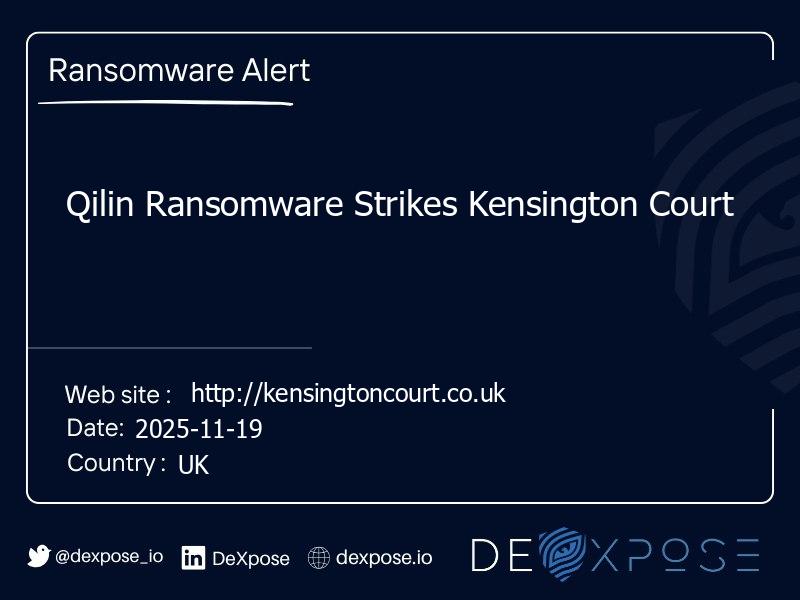 Qilin Ransomware Strikes Kensington Court