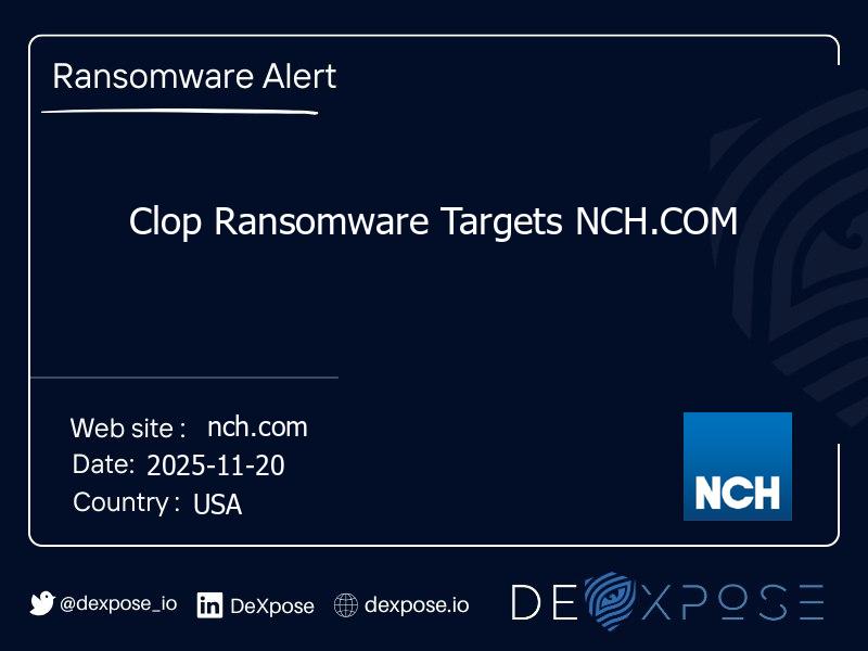 Clop Ransomware Targets NCH.COM