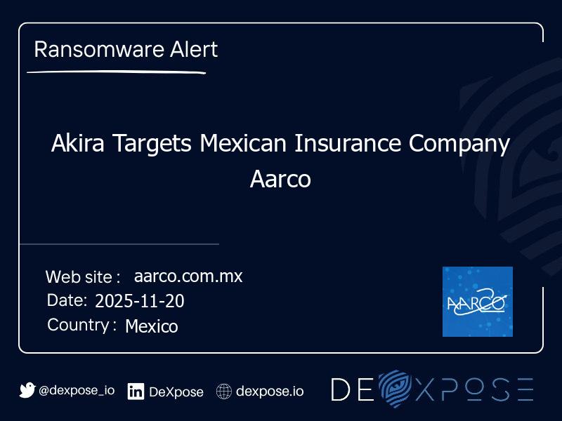 Akira Targets Mexican Insurance Company Aarco