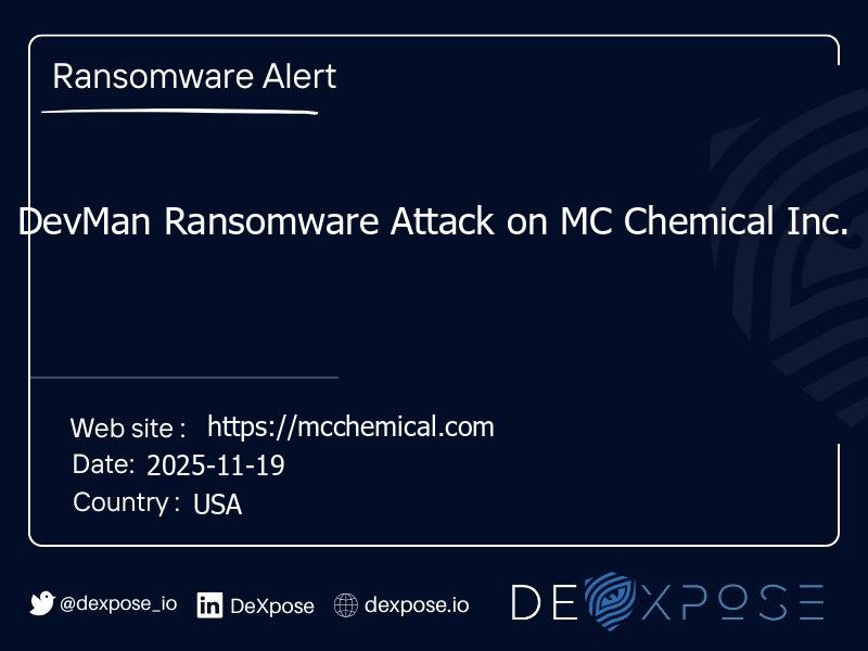 DevMan Ransomware Attack on MC Chemical Inc.