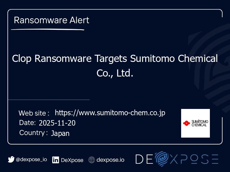 Clop Ransomware Targets Sumitomo Chemical Co., Ltd.