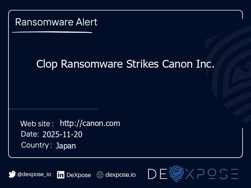 Clop Ransomware Strikes Canon Inc.