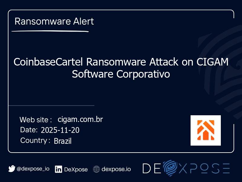 CoinbaseCartel Ransomware Attack on CIGAM Software Corporativo