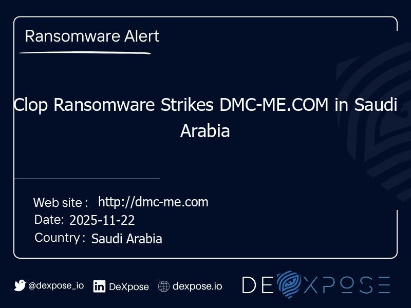 Clop Ransomware Strikes DMC-ME.COM in Saudi Arabia