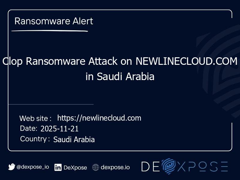 Clop Ransomware Attack on NEWLINECLOUD.COM in Saudi Arabia