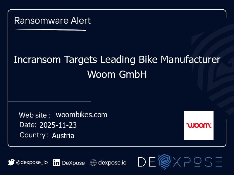 Incransom Targets Leading Bike Manufacturer Woom GmbH