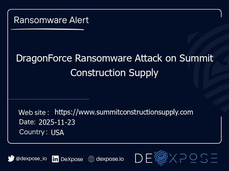 DragonForce Ransomware Attack on Summit Construction Supply