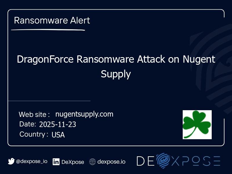 DragonForce Ransomware Attack on Nugent Supply