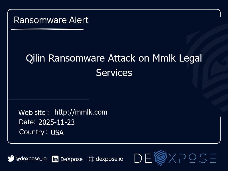 Qilin Ransomware Attack on Mmlk Legal Services
