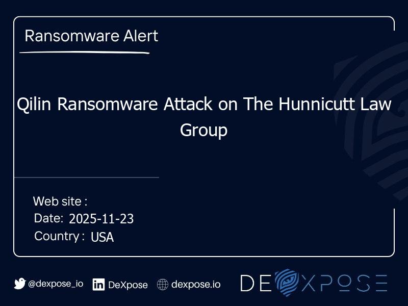 Qilin Ransomware Attack on The Hunnicutt Law Group