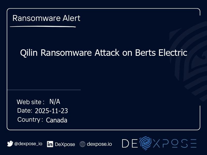 Qilin Ransomware Attack on Berts Electric