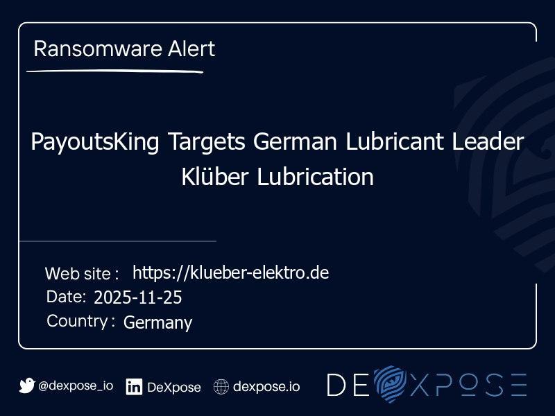 PayoutsKing Targets German Lubricant Leader Klüber Lubrication