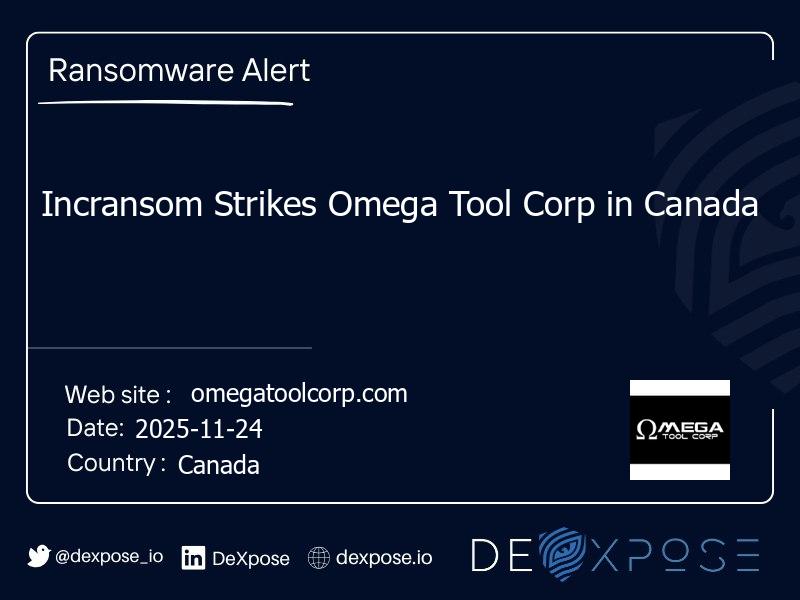 Incransom Strikes Omega Tool Corp in Canada