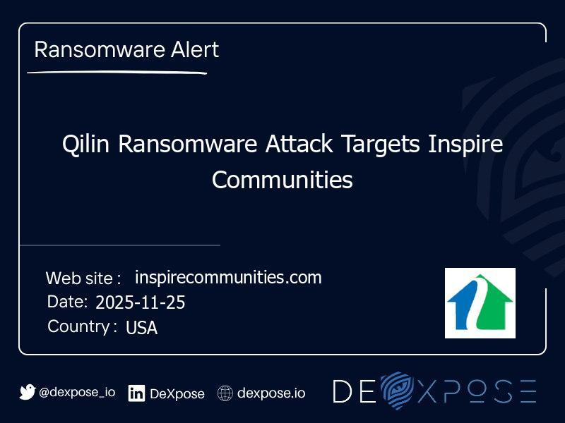 Qilin Ransomware Attack Targets Inspire Communities