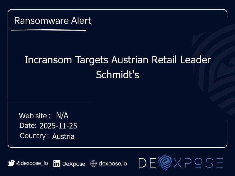 Incransom Targets Austrian Retail Leader Schmidt's