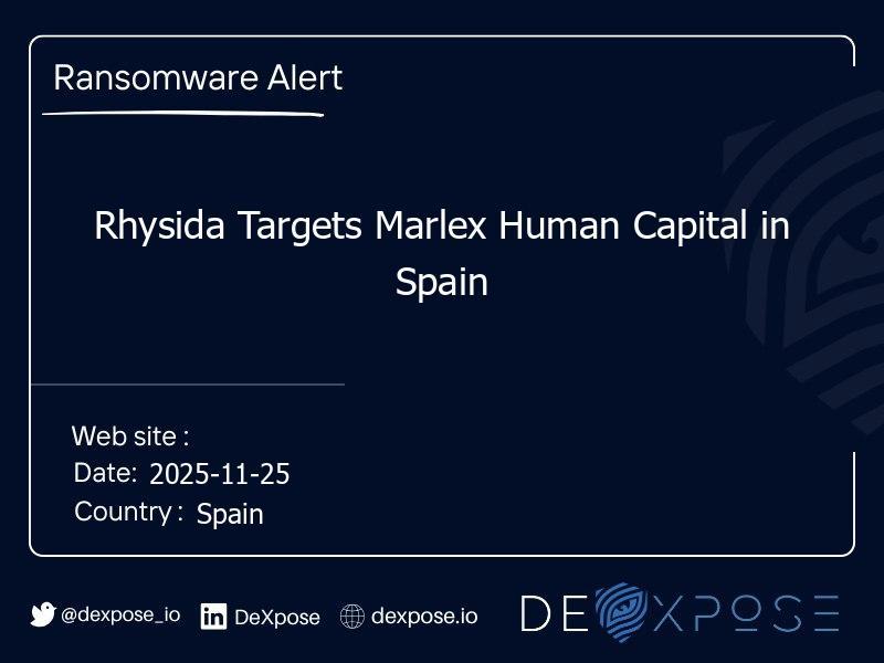 Rhysida Targets Marlex Human Capital in Spain