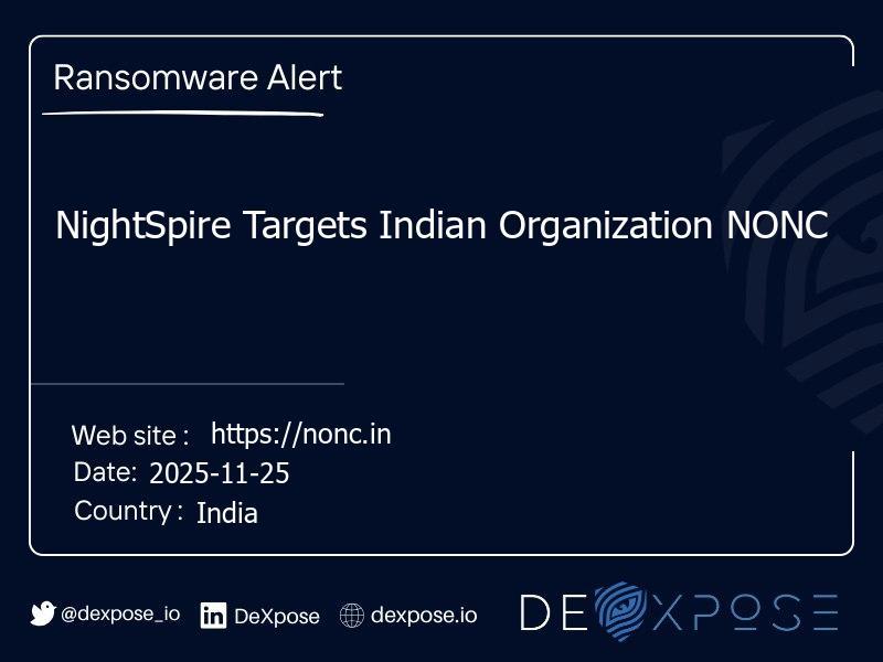 NightSpire Targets Indian Organization NONC