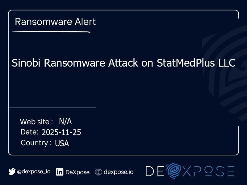 Sinobi Ransomware Attack on StatMedPlus LLC