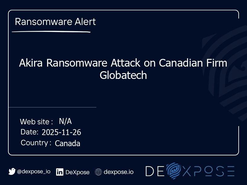 Akira Ransomware Attack on Canadian Firm Globatech