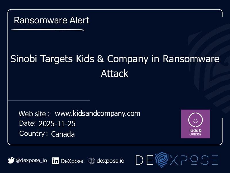 Sinobi Targets Kids & Company in Ransomware Attack