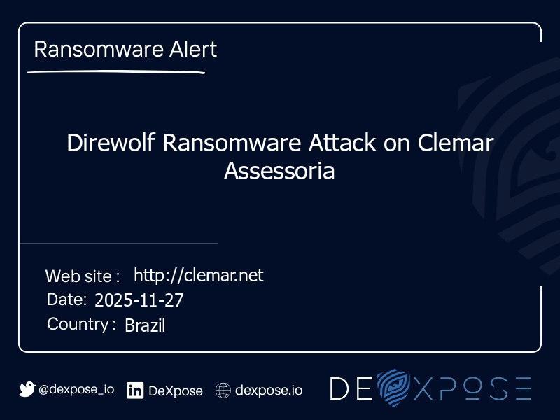 Direwolf Ransomware Attack on Clemar Assessoria
