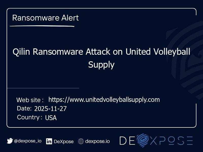 Qilin Ransomware Attack on United Volleyball Supply