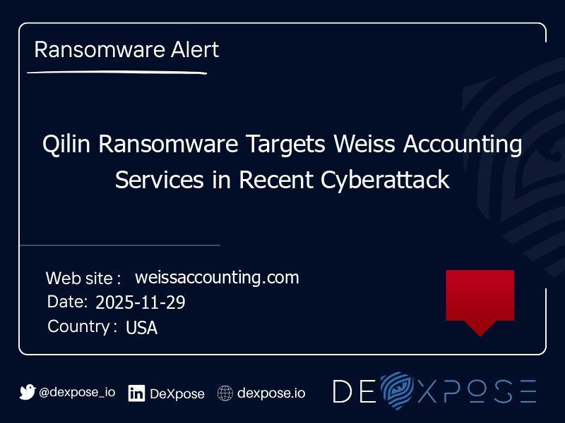 Qilin Ransomware Targets Weiss Accounting Services in Recent Cyberattack