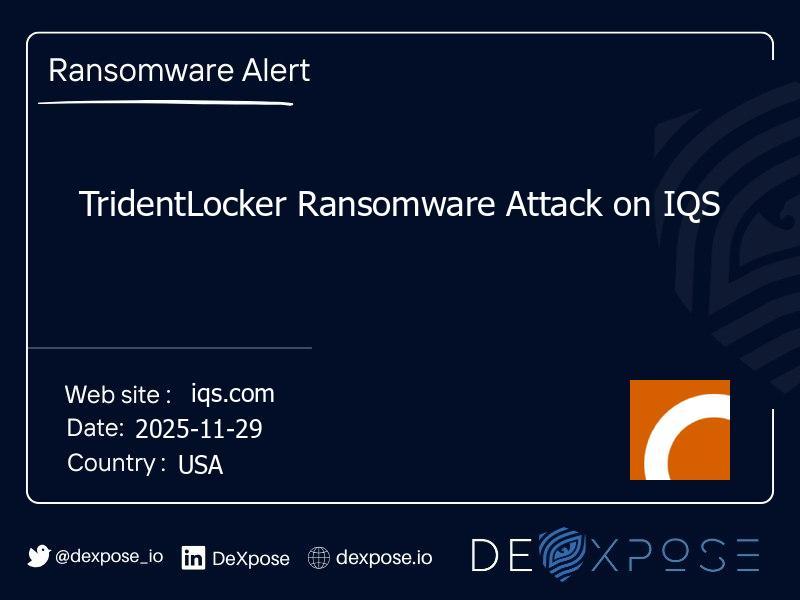 TridentLocker Ransomware Attack on IQS