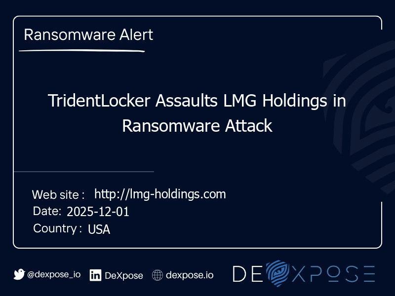 TridentLocker Assaults LMG Holdings in Ransomware Attack