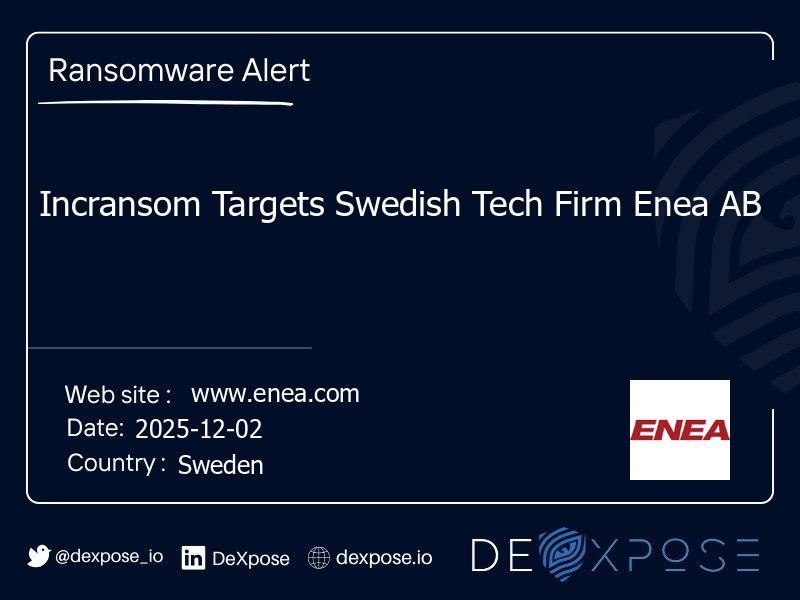 Incransom Targets Swedish Tech Firm Enea AB