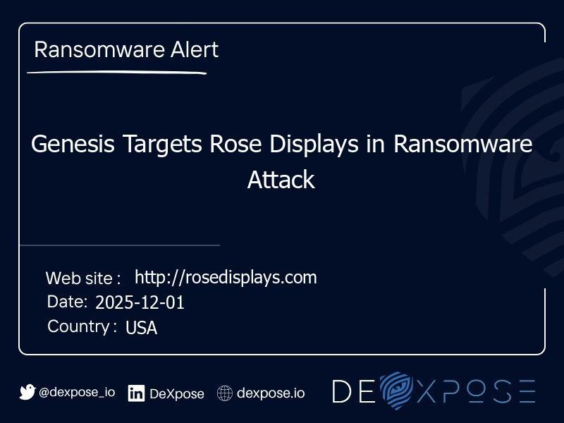 Genesis Targets Rose Displays in Ransomware Attack