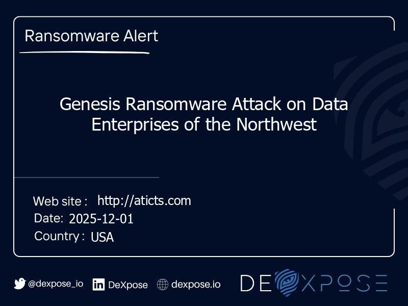 Genesis Ransomware Attack on Data Enterprises of the Northwest