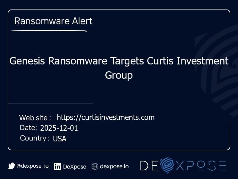 Genesis Ransomware Targets Curtis Investment Group