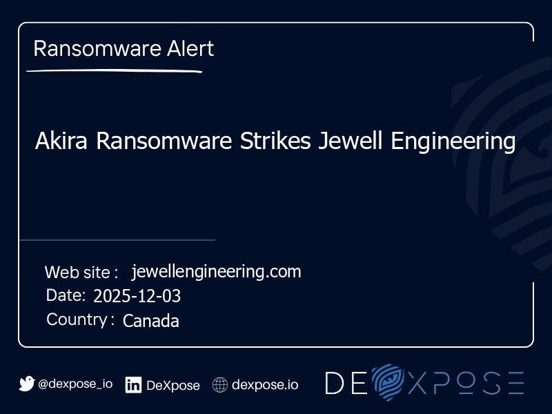 Akira Ransomware Strikes Jewell Engineering