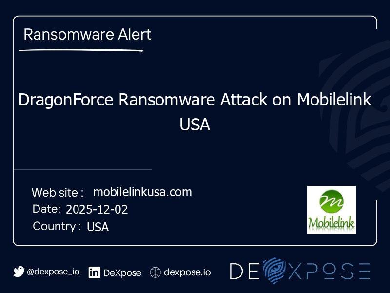 DragonForce Ransomware Attack on Mobilelink USA