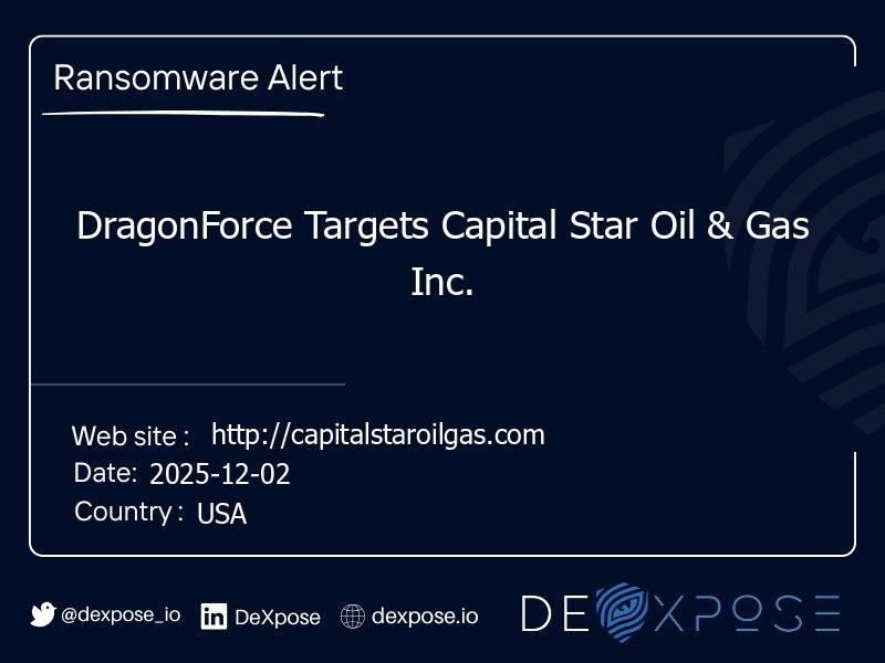 DragonForce Targets Capital Star Oil & Gas Inc.