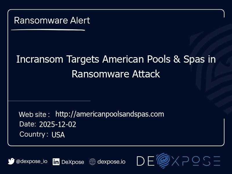 Incransom Targets American Pools & Spas in Ransomware Attack
