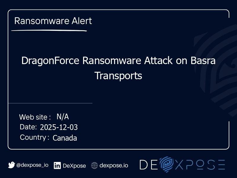DragonForce Ransomware Attack on Basra Transports