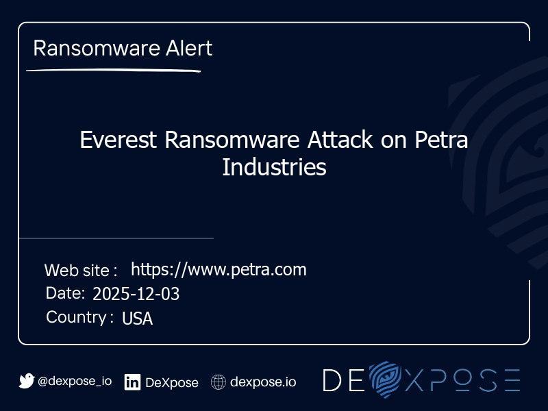 Everest Ransomware Attack on Petra Industries